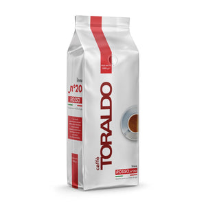 Toraldo Caffè Packung fũr Kaffeebohnen Rosso Nr.20, 1kg vor weissem Hintergrund