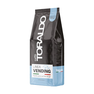 Toraldo Caffè Packung fũr Kaffeebohnen Linea Vending Blu, 1kg vor weissem Hintergrund